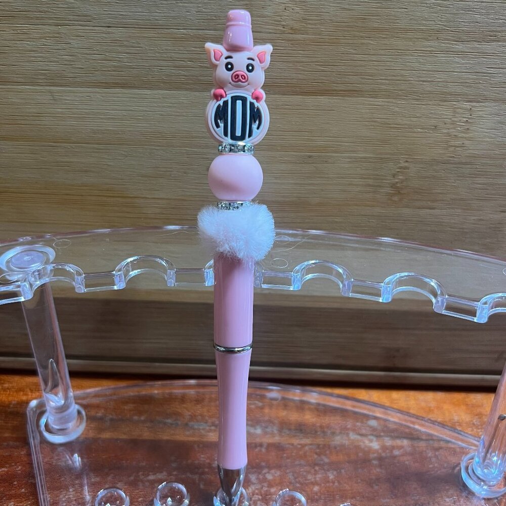 New Pig Mom charm Ballpoint Pen Beaded rhinestone - new in package